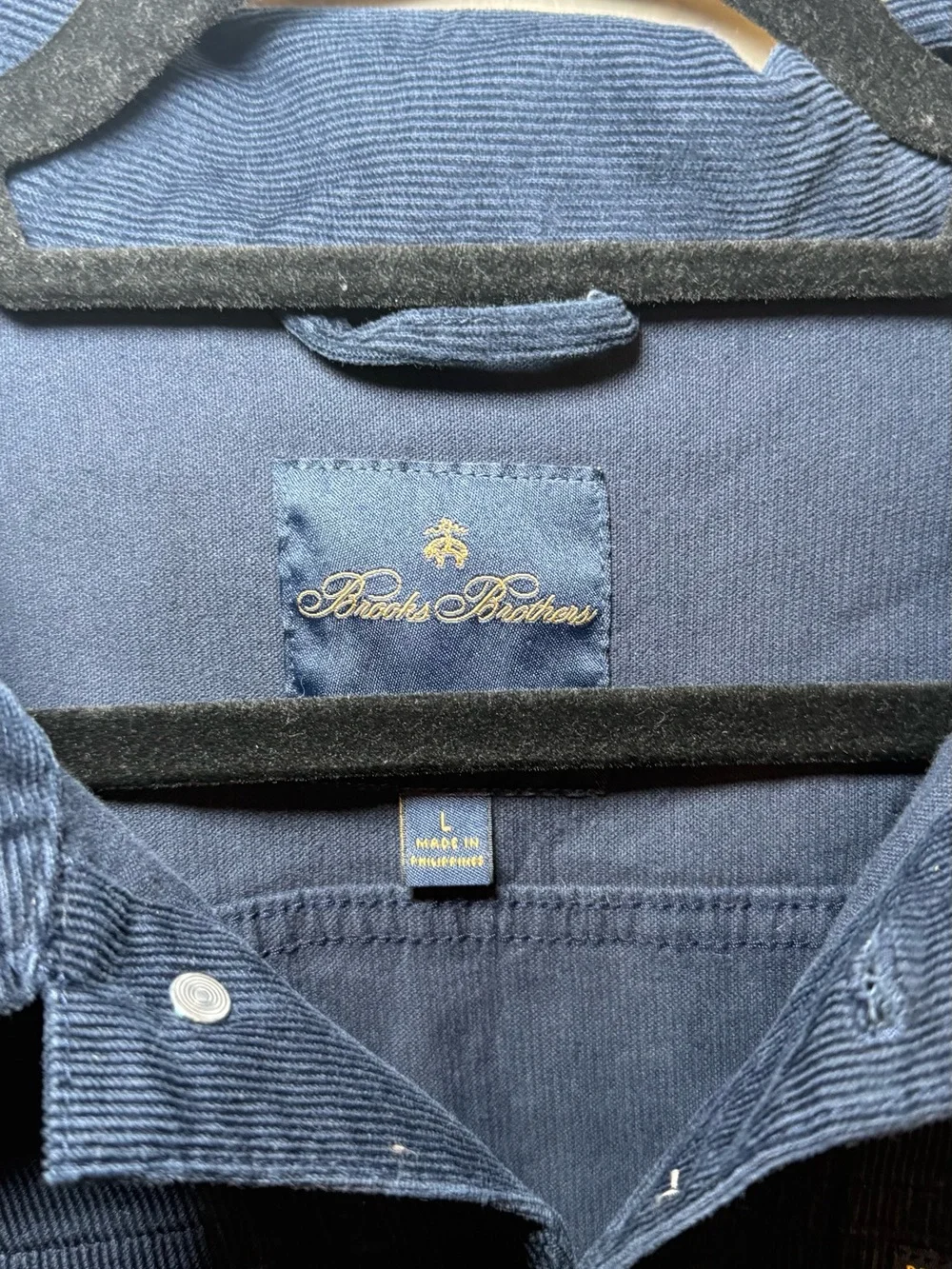 Brooks Brothers Medium Wale Corduroy Indigo Trucker Jacket Size Large